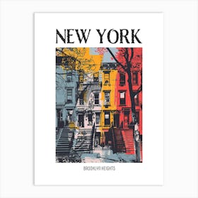 Brooklyn Heights New York Colourful Silkscreen Illustration 3 Poster Art Print