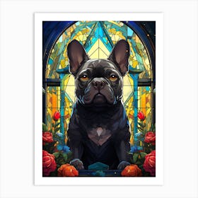 French Bulldog In Stained Glass Art Print
