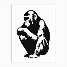 Thinker Monkey Graffiti Drip Illustration 2 Art Print