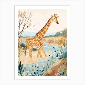 Giraffe By The Water 2 Art Print