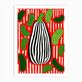Zucchini Summer Illustration 1 Art Print