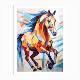 A Horse Painting In The Style Of Cubist Techniques 4 Art Print