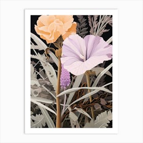 Flower Illustration Lilac 2 Art Print