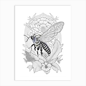 Bumblebee 3 William Morris Style Art Print