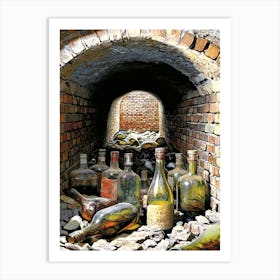 Wine Bottles In A Tunnel Art Print