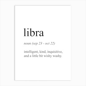 Libra Star Sign Definition Meaning Art Print