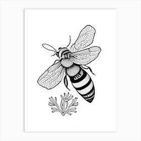 Solitary Bee 1 William Morris Style Art Print