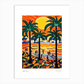 Copacabana Rio De Janeiro Matisse Style 8 Watercolour Travel Poster Art Print