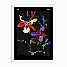 No Rain No Flowers Poster Lobelia 1 Art Print