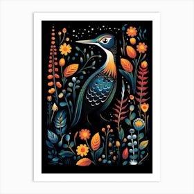 Folk Bird Illustration Common Loon 4 Art Print