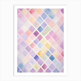 Watercolor Squares Background Art Print