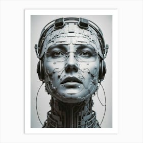 Robot Head 5 Art Print
