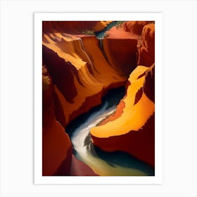 Waterfalls And Rippling River In The Red And Yellow Canyon Art Print