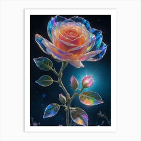 Rainbow Rose Art Print