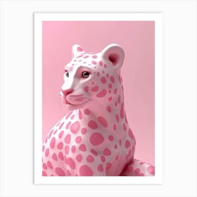 Pink Leopard Art Print