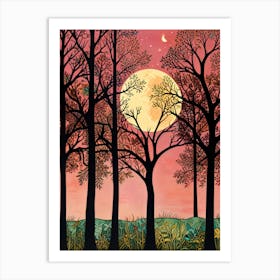 William Morris Moonlight In The Woods 51 Art Print