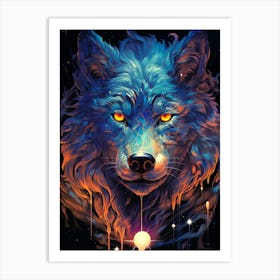 Wolf In Space Art Print