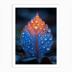 Raindrops On A Leaf Art Print