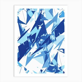 Abstract Blue Triangles Art Print