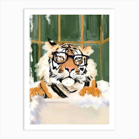 Tiger In The Bath Art Print