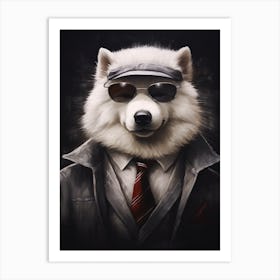 Gangster Dog Samoyed Art Print