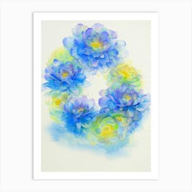 Blue And Yellow Flowers 8 Art Print