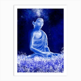 The Buddha of the Deep Blue - Calming the Waves Art Print