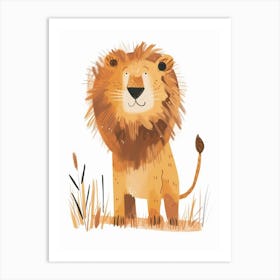 African Lion Hunting In The Savannah Clipart 1 Art Print