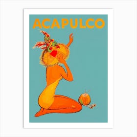 Acapulco Mexico Retro Vintage Travel Poster Art Print