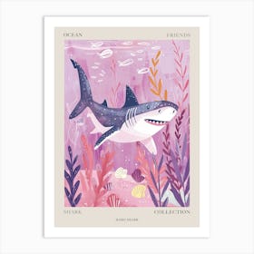 Purple Mako Shark Illustration 1 Poster Art Print