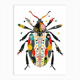 Colourful Insect Illustration Flea Beetle 1 Art Print