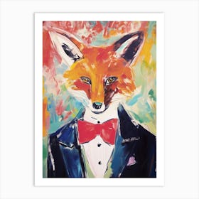 Fox In A Suit Painting Art Print