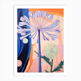 Agapanthus 2 Hilma Af Klint Inspired Pastel Flower Painting Art Print