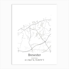 Brewster,United States Minimalist Map 1 Art Print