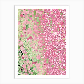 Pink And Green Dots Art Print