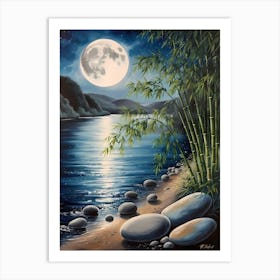 Moonlight By The Water 1 Art Print