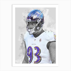 Calais Campbell Baltimore Ravens Art Print