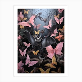 Floral Bat Painting 3 Art Print