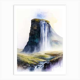 Kirkjufellsfoss, Iceland Water Colour  (2) Art Print