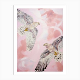 Pink Ethereal Bird Painting Harrier Art Print