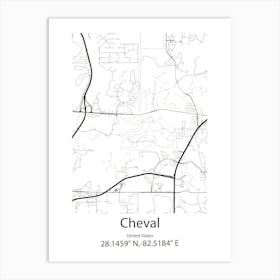 Cheval,United States Minimalist Map 1 Art Print