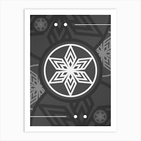 Geometric Glyph Array in White and Gray n.0052 Art Print
