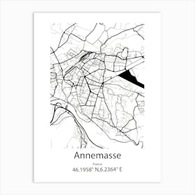 Annemasse,France Minimalist Map Art Print