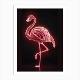 Neon Flamingo Art Print