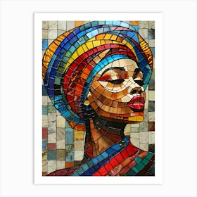 African Woman Stained Glass 2 Art Print