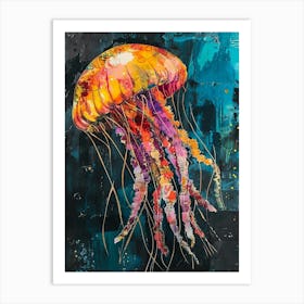 Jellyfish Retro Collage 3 Art Print