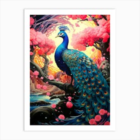 Peacock Painting 2 Art Print