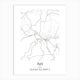 Apt,France Minimalist Map Art Print