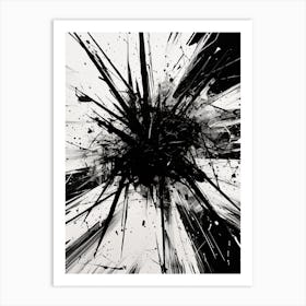 Chaos Abstract Black And White 6 Art Print