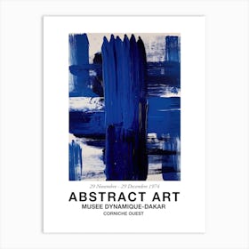 Blue Brush Strokes Abstract 2 Exhibition Poster Art Print